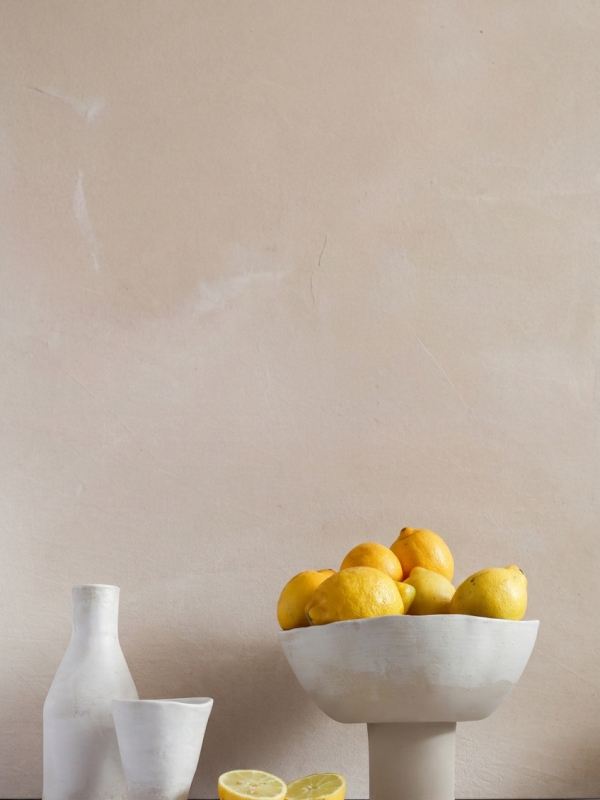 Handmade White Ceramic Centerpiece Bowl: Rustic Minimalist Pottery
