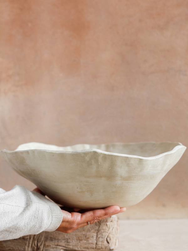 Large Stoneware Serving Bowl , Handmade Ceramic Salad Bowl
