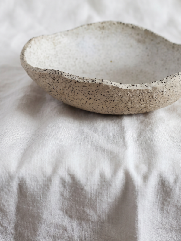 Set of 4 Handmade Stoneware Set: Rustic Ceramic Soup Bowls